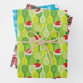 🎄 Smashing Weihnachten 🎾 Tennismuster, angepasst Geschenkpapier Set (Beispiel)