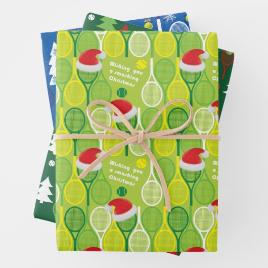 🎄 Smashing Weihnachten 🎾 Tennismuster Geschenkpapier Set (Beispiel)