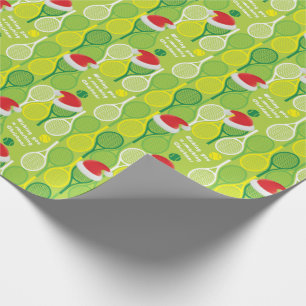 🎄 Smashing Weihnachten 🎾 Tennismuster Wrappi Geschenkpapier