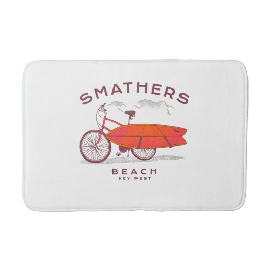 Smathers Beach Key West Vintag Beach Surfing Badematte (Vorderseite)