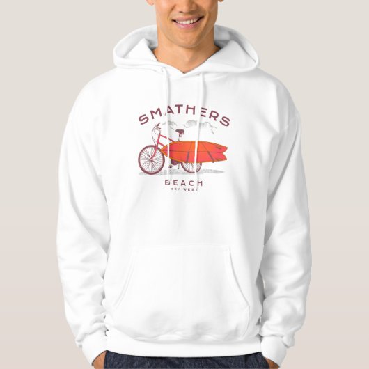 Smathers Beach Key West Vintag Beach Surfing Hoodie (Vorderseite)