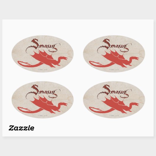 SMAUG™ Silhouette und Name Ovaler Aufkleber (Blatt)