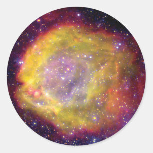 SMC WR7 Binary Star Nebula - Hubble Space Foto Runder Aufkleber
