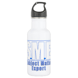 SME-LOGO-THEMA-EXPERTE WHITE/BLUE EDELSTAHLFLASCHE