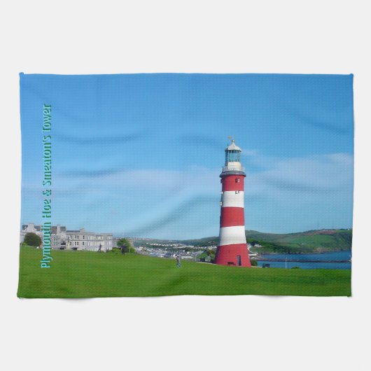 Smeatons Tower, The Hoe, Plymouth Handtuch (Horizontal)