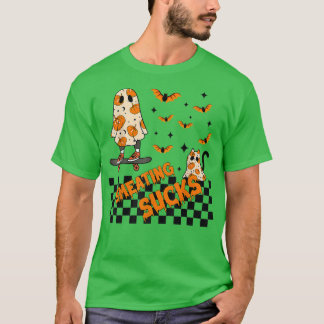 Smeing Ist zum Kotzen Pumpkin Ghost Skater Spooky T-Shirt