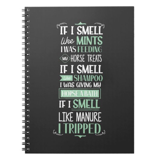 Smell Like Horse Horseback Riding Equestrian Humor Notizblock (Vorderseite)