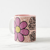 smell the flower , Floral Sparkle Aesthetic Gift Zweifarbige Tasse (Vorderseite Links)