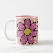 smell the flower , Floral Sparkle Aesthetic Gift Zweifarbige Tasse (Links)