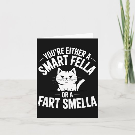 Smella Cat Smart Fart Humor Spoonerism Fella Fun Karte (Vorderseite)