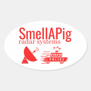 SMELLAPIG RADAR SYSTEMS lustig sarkastisch Ovaler Aufkleber