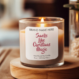 Smells Like Christmas Magic | Modern Candle Labels Quadratischer Aufkleber