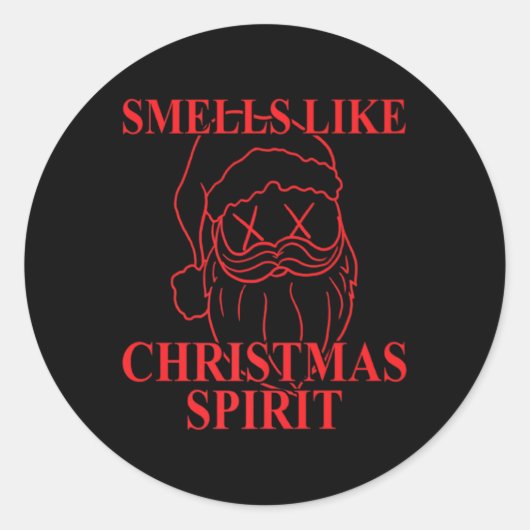 Smells Like Christmas Srit Santa Claus Xmas Runder Aufkleber (Vorderseite)