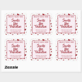 Smells Like Valentine Custom Pink Candle Labels Quadratischer Aufkleber (Blatt)