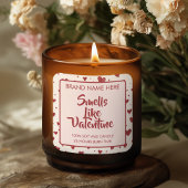 Smells Like Valentine Custom Pink Candle Labels  Quadratischer Aufkleber