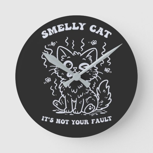 Smelly Cat Iconic Song Runde Wanduhr (Vorderseite)