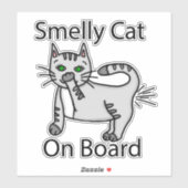 Smelly Cat on Board Funny Farb Spaß Aufkleber (Blatt)