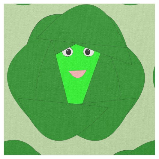 Smelly Christmas Brussels Sprout Craft Fabric Stoff (Nahaufnahme)