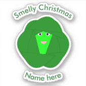 Smelly Christmas Brussels Sprout Custom Aufkleber (Vorderseite)