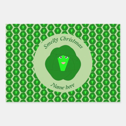 Smelly Christmas Brussels Sprout Custom Geschenkpapier Set (Vorderseite)