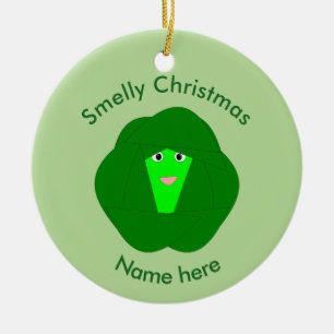 Smelly Christmas Brussels Sprout Custom Ornament