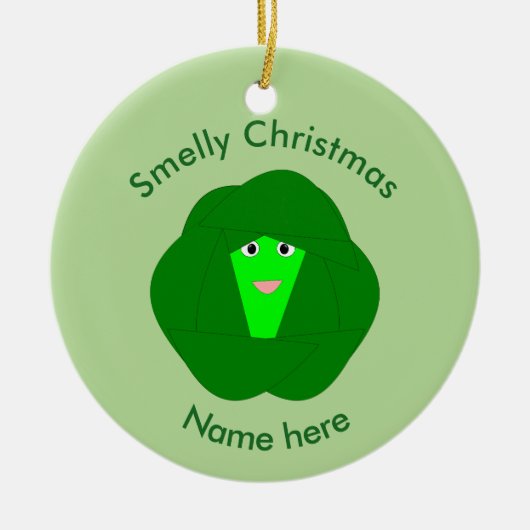 Smelly Christmas Brussels Sprout Custom Ornament (Vorne)