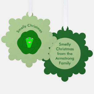 Smelly Christmas Brussels Sprout Custom Ornament Karte
