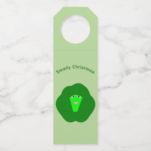 Smelly Christmas Brussels Sprout Personalisiert Flaschenanhänger (Vorderseite)