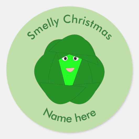 Smelly Christmas Brussels Sprout Stickers (Vorderseite)