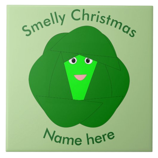 Smelly Christmas Brussels Sprout Tile Fliese (Vorderseite)