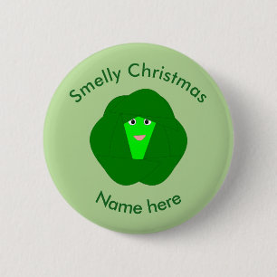 Smely Christmas Brussels Sprout Custom Button