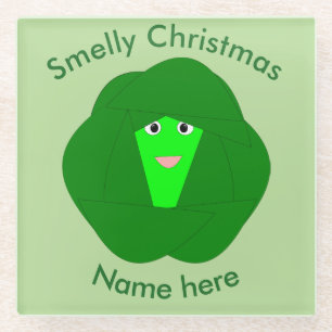 Smely Christmas Brussels Sprout Glass Untersetzer