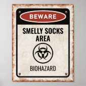Smely Socks Area-Schild mit Biogefährdung-Symbol Poster (Vorne)