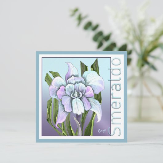 Smeraldo-Blume-Flachkarte (Stehend Vorderseite)