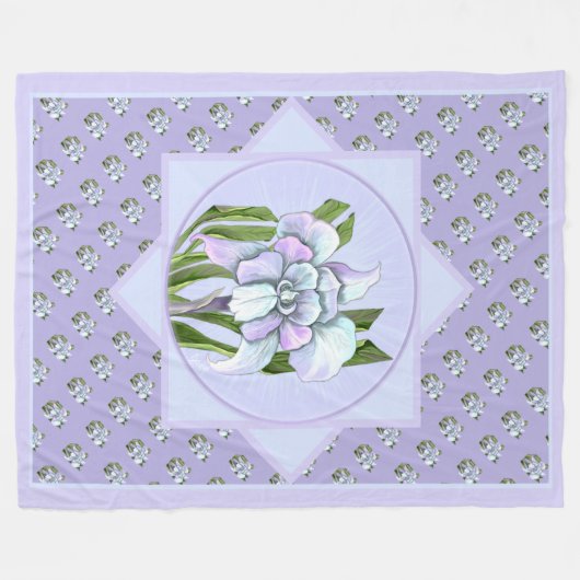 Smeraldo Blume Fleece Decke (Vorderseite (Horizontal))