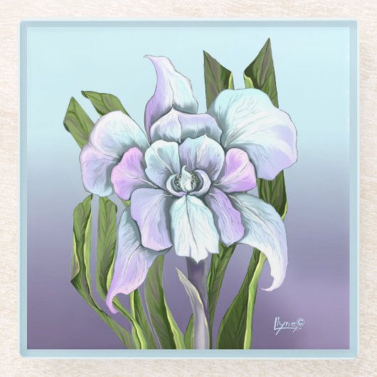 Smeraldo Blume Glasuntersetzer (Vorderseite)