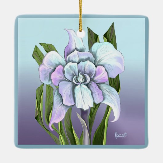 Smeraldo Blume Keramikornament (Rückseite)