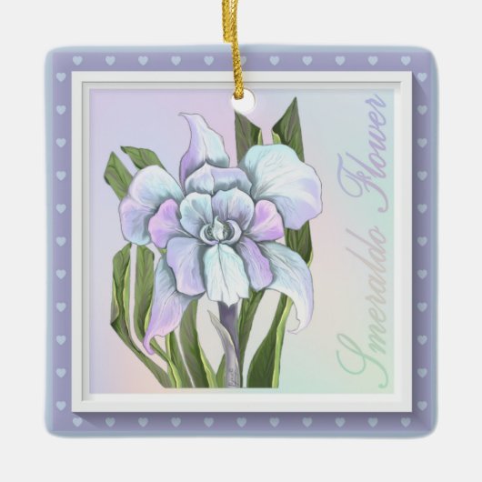 Smeraldo Blume Keramikornament (Vorderseite)