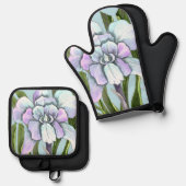 Smeraldo Blume Ofenhandschuh & Topflappen-Set (Vorderseite/Rückseite)