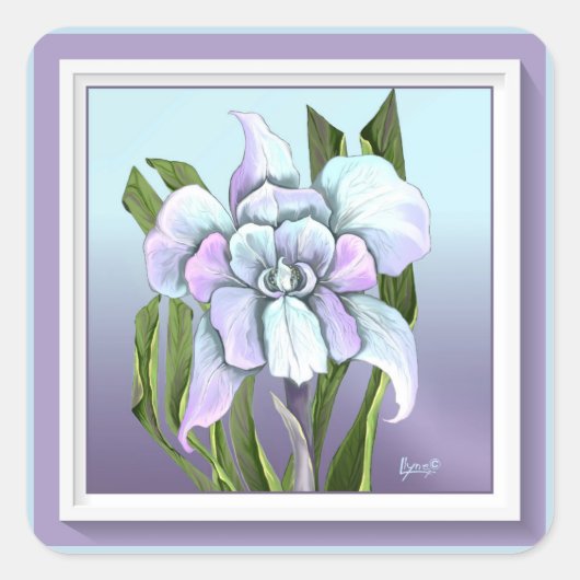 Smeraldo Blume Quadratischer Aufkleber (Vorderseite)