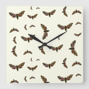 Smerinthus ocellata - Eyed Hawk-Moth - Color Image Quadratische Wanduhr