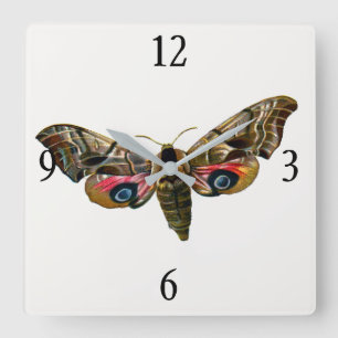 Smerinthus ocellata - Eyed Hawk-Moth - Color Image Quadratische Wanduhr