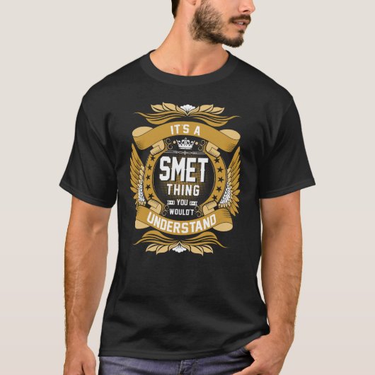 SMET Nachname, SMET Familienname Wappen T-Shirt (Vorderseite)