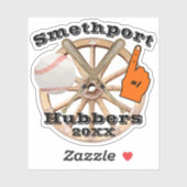 Smethport Hubbers #1 Fan Baseball Softball und Bat Aufkleber (Blatt)