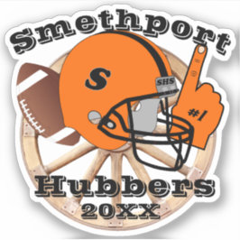 Smethport Hubbers Wheel #1 Fan Football Helmet Aufkleber