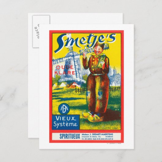 Smetjes WeinlabelEuropa Postkarte (Vorne/Hinten)