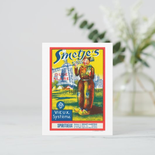 Smetjes WeinlabelEuropa Postkarte (Stehend Vorderseite)