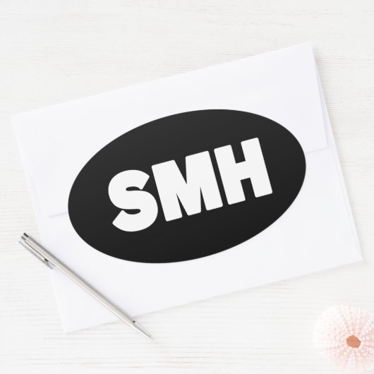 SMH | Text Slang Oval Sticker (Umschlag)
