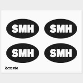 SMH | Text Slang Oval Sticker (Blatt)