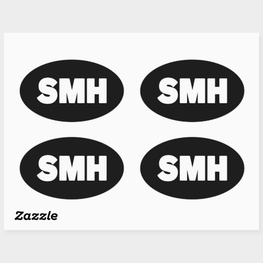 SMH | Text Slang Oval Sticker (Blatt)